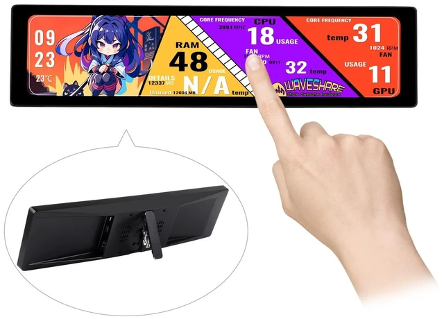 Main image of 11.9inch IPS Display, Compatible with Raspberry Pi 5/4B/3B+/3A+/2B/B+/A+/Zero/Zero W/WH/Zero 2W CM3+/4, 5-Point Touch, No Driver Required, with Touch Function