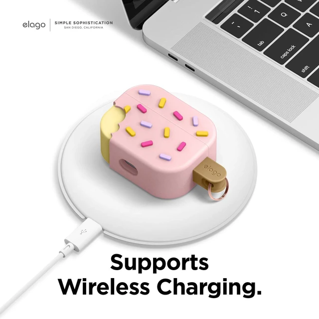 Alt view image 5 of 7 - Ice Cream Case with Keychain for AirPods Pro (Strawberry)