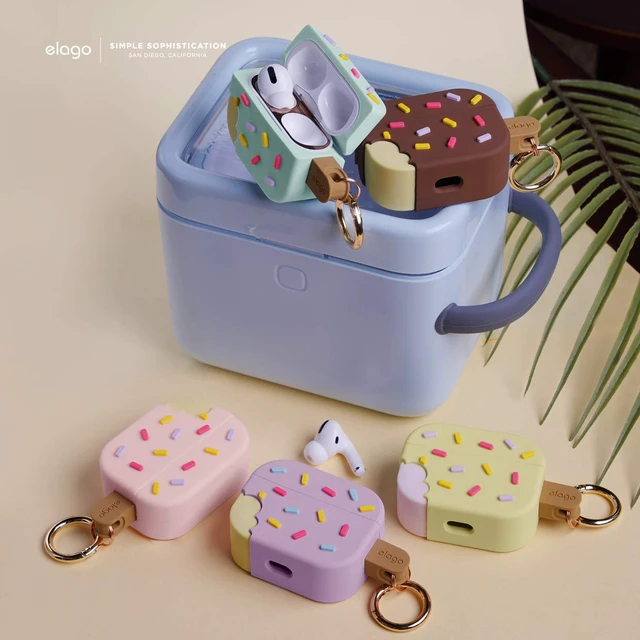 Alt view image 6 of 7 - Ice Cream Case with Keychain for AirPods Pro (Blueberry)
