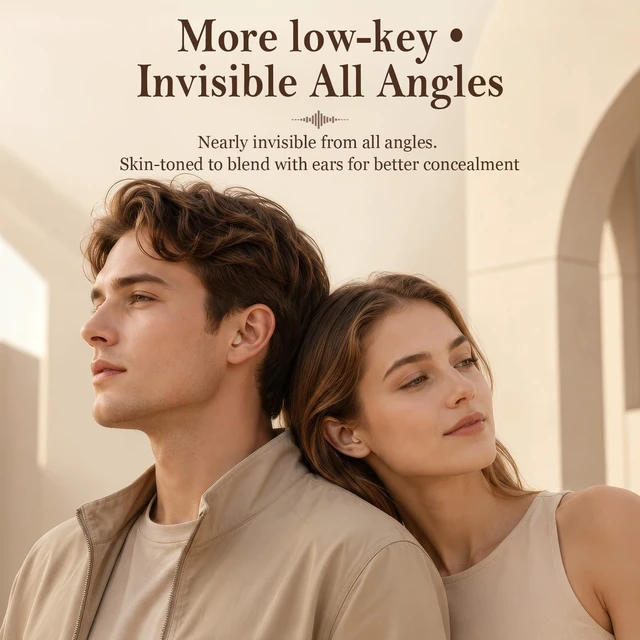 Alt view image 2 of 7 - Low Profile Invisible Earbuds Mini Wireless Bluetooth with Premium Sound Quality and One-Step Auto Pairing Micro Tiny Small Discreet Earbuds for Small Ear Canals Invisible Ear Buds Mini