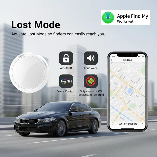 Alt view image 3 of 7 - Car Tracking Devices Hidden GPS Vehicle Tracker No Subscription iOS Only Magnetic Waterproof Case Mini Real Time GPS Locator Worldwide Car Locator for Kids Bike Moto Truck No SIM Card No Monthly Fee