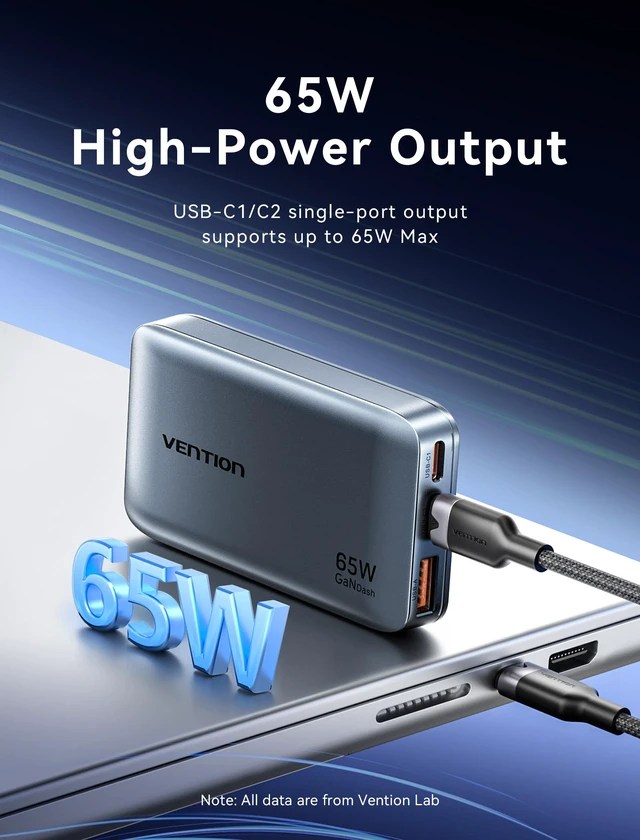 Alt view image 2 of 7 - 65W USB C Fast Charger with UK/US/EU Plugs, 3-Port Ultra Flat International Travel Adapter for UK, EU, USA, Dash Pro GaN Charger Compatible with MacBook, Laptop, iPhone 16/15/14, Galaxy S25/24