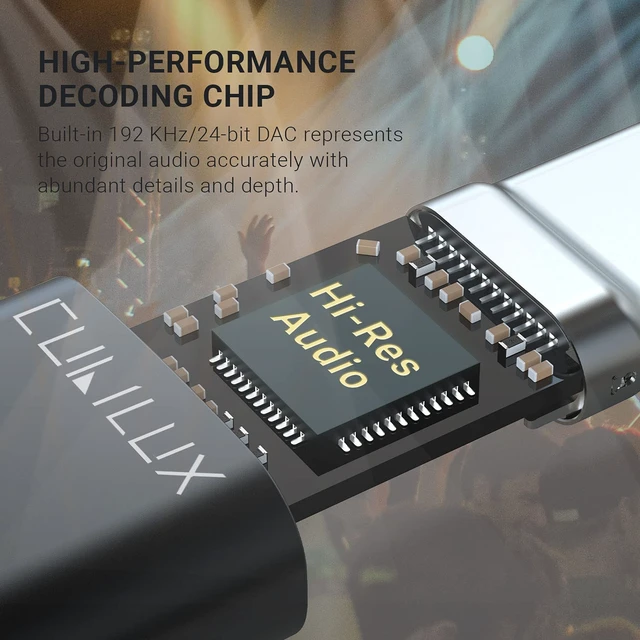 Alt view image 2 of 6 - USB C Headphone Adapter with 192KHz/24-bit DAC Compatible with Samsung S25/S24/S23/S22 Ultra, Tab S10/S9/S8/S7/S6, iPhone 17/16/15, iPad Pro 13/12.9/11, iPad Air 13/11h, Pixel 10/9/8/7/6 Pro