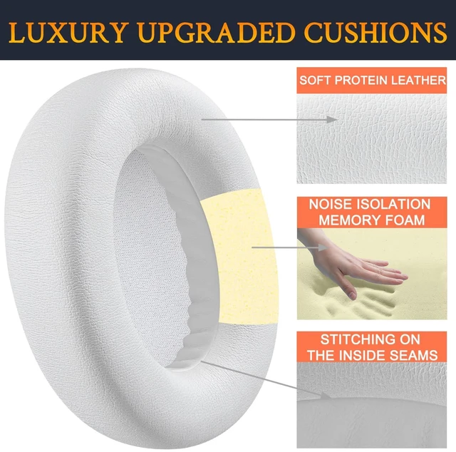 Alt view image 3 of 6 - Earpads for Skullcandy Crusher ANC 2(ANC2) - Bone Do Not Fit Crusher ANC Wireless Headphones