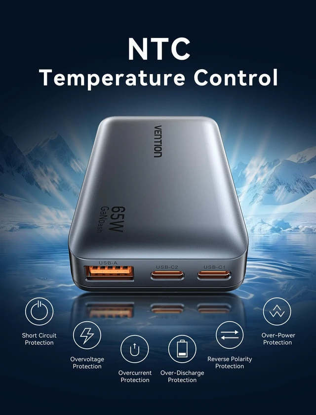 Alt view image 6 of 7 - 65W USB C Fast Charger with UK/US/EU Plugs, 3-Port Ultra Flat International Travel Adapter for UK, EU, USA, Dash Pro GaN Charger Compatible with MacBook, Laptop, iPhone 16/15/14, Galaxy S25/24