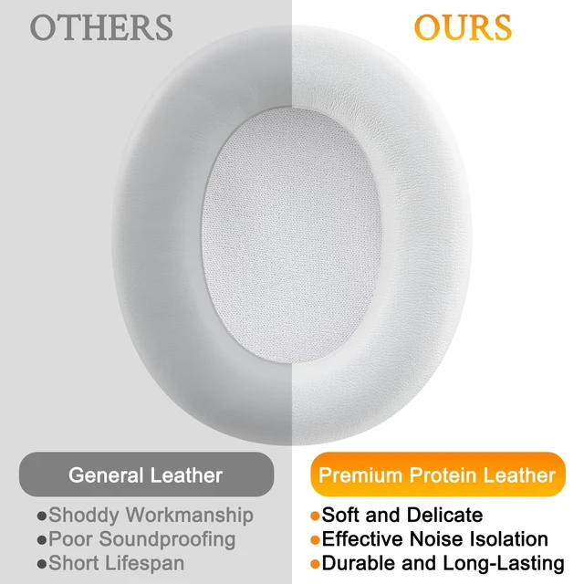 Alt view image 6 of 6 - Earpads for Skullcandy Crusher ANC 2(ANC2) - Bone Do Not Fit Crusher ANC Wireless Headphones
