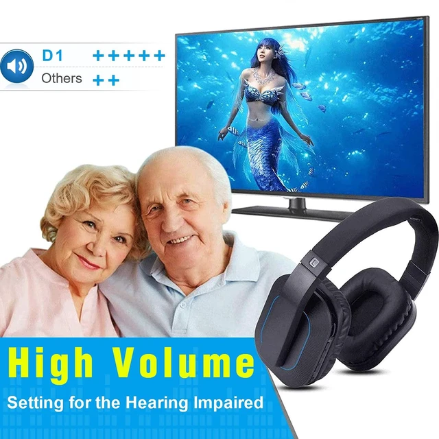 Alt view image 3 of 7 - Wireless Headphones for Smart TV Watching,TV Headphones for Seniors 2.4 G RF Transmitter Charging Dock (Digital Optical AUX RCA) 100 ft Wireless Range No Audio Delay
