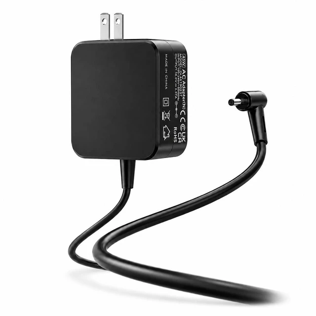 Main image of Laptop Charger for Asus L210MA L410MA X515EA F415EA F510UA, 45W Check the Asus model, 19V 2.37A requirement and 4.0 mm round port; not for 5.5 mm or USB-C ports; 6.6 ft cable included