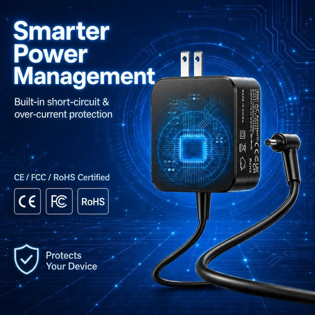 Alt view image 4 of 7 - Laptop Charger for Asus L210MA L410MA X515EA F415EA F510UA, 45W Check the Asus model, 19V 2.37A requirement and 4.0 mm round port; not for 5.5 mm or USB-C ports; 6.6 ft cable included