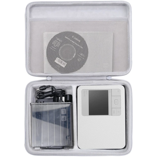 Alt view image 2 of 7 - Hard Case for Canon SELPHY CP1500/CP1300/CP1200 Photo Printer,White Soft Anti-Static Lining, Spacious Interior, Accessory Storage, Comfortable Hand Strap, Strong Zipper,Protective Organization