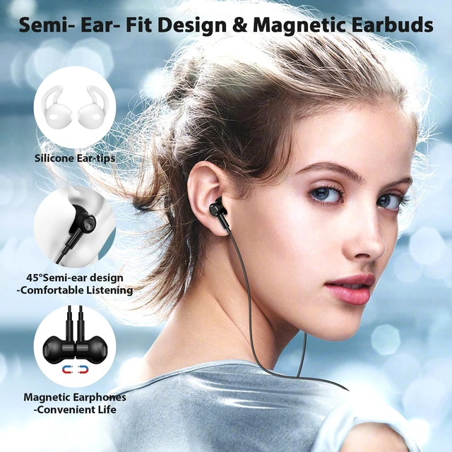 Alt view image 3 of 7 - Magnetic USB-C Wired Earbuds HiFi Stereo Headphones with Mic Black Type-C Earbuds with Control Button for iPhone Duo 18 Pro Max 17 16 Samsung S26 FE OnePlus 15 Wired Earphones for Call Workout