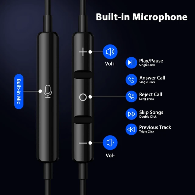 Alt view image 5 of 7 - Magnetic USB-C Wired Earbuds HiFi Stereo Headphones with Mic Black Type-C Earbuds with Control Button for iPhone Duo 18 Pro Max 17 16 Samsung S26 FE OnePlus 15 Wired Earphones for Call Workout