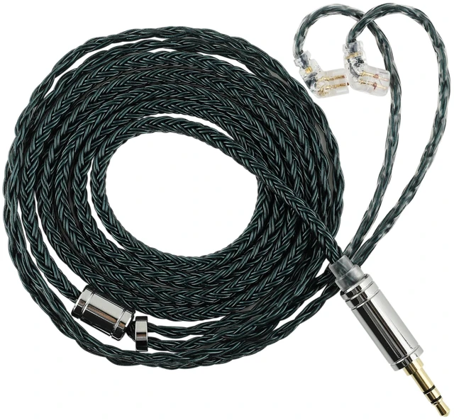 Main image of Tripowin Zonie IEM Cable, 16 Core Silver Plated Earphone Upgraded Cords, 1.25m SPC in Ear Monitor Cable for KZ ZS10 PRO 2 AS10 PRO Tangzu Waner SIMGOT EM6L(Recessed 2pin, 4.4mm)(Moss)