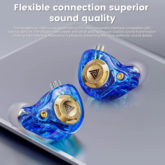 Alt view image 5 of 7 - Qkz Ak6 Lucky in Ear Monitor, HiFi Wired Earbuds, Tunable Sound Wired Headphones Gaming Earbuds with 3-Level Adjusting Switch, Detachable Cable for Music Gaming Video Calling (Blue)