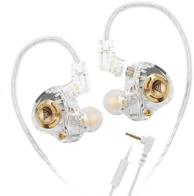 Main image of Qkz Ak6 Lucky in Ear Monitor, HiFi Wired Earbuds, Tunable Sound Wired Headphones Gaming Earbuds with 3-Level Adjusting Switch, Detachable Cable for Music Gaming Video Calling (White)