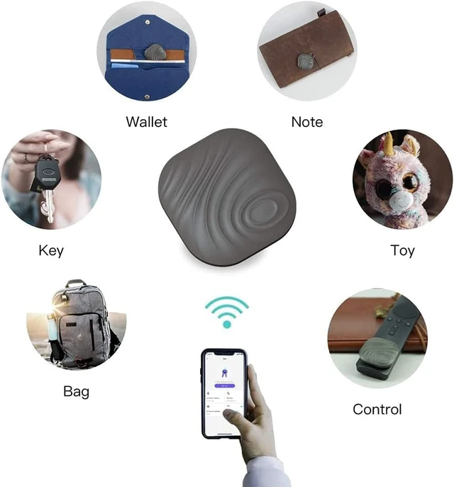 Alt view image 3 of 7 - Findthing Key Finder Smart Tag 4-Pack - Bluetooth Tracker Item Locator with Key Chain - Both iOS and Android Compatible for Keys Pet Wallets Backpacks and Tablets (4-Coffee)