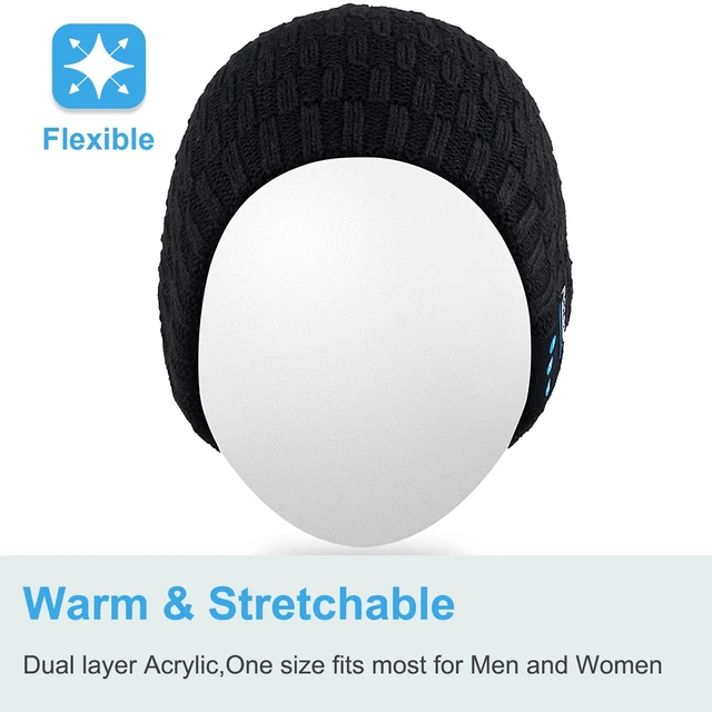 Alt view image 2 of 6 - Bluetooth Beanie Hat Wireless Headphones Hands Free Stocking Stuffers Soft acrylic knit beanie, Over Ear Headphones Headsets Earphone Speaker & Wireless Music,Washable Unique Tech Gifts for men