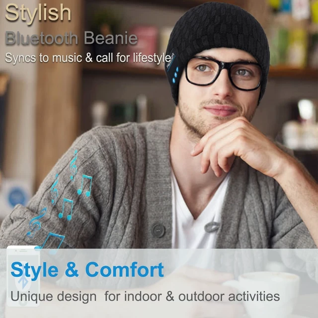 Alt view image 6 of 6 - Bluetooth Beanie Hat Wireless Headphones Hands Free Stocking Stuffers Soft acrylic knit beanie, Over Ear Headphones Headsets Earphone Speaker & Wireless Music,Washable Unique Tech Gifts for men