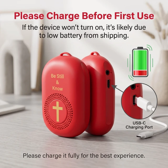 Alt view image 2 of 7 - KJV Audio Bible Player, Portable microSD Audio Player, Speakers, King James Version Talking Electronic Bible, Portable Bible Player Device New & Old Testament, Gifts for Seniors, White