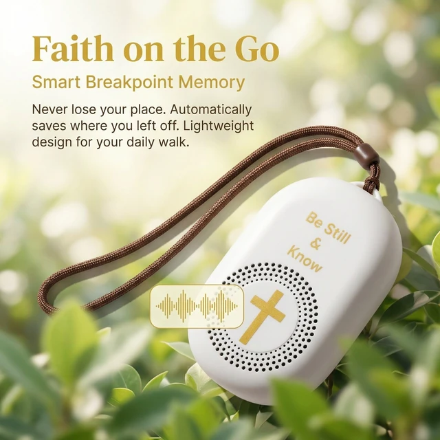 Alt view image 6 of 7 - KJV Audio Bible Player, Portable microSD Audio Player, Speakers, King James Version Talking Electronic Bible, Portable Bible Player Device New & Old Testament, Gifts for Seniors, White