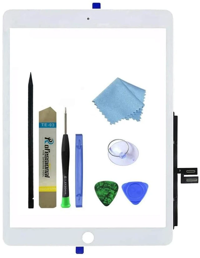 Main image of Touch Screen Digitizer for White iPad 7/8 2019 2020 7th/8th Generation 10.2" A2197 A2198 A2200 A2270 A2428 A2429 A2430 Front Glass Assembly Replacement with Toolkit (Without Home Button)