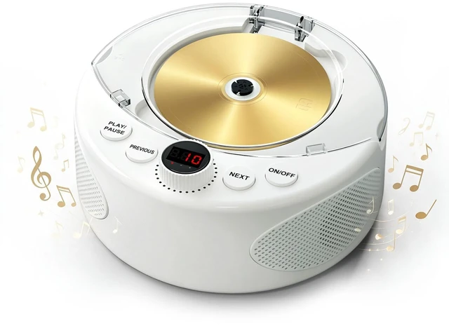 Main image of Simple CD Player for Dementia Alzheimer's Seniors, Large Buttons, Auto-Off CD Music Player for Home, Simple Text Labels, Easy to Use with Resume Playback Ideal Gift for Elderly with Memory Loss