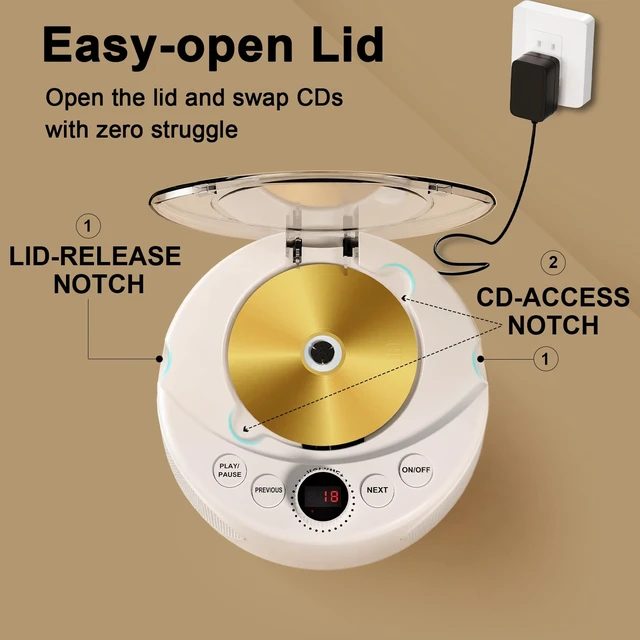 Alt view image 6 of 7 - Simple CD Player for Dementia Alzheimer's Seniors, Large Buttons, Auto-Off CD Music Player for Home, Simple Text Labels, Easy to Use with Resume Playback Ideal Gift for Elderly with Memory Loss