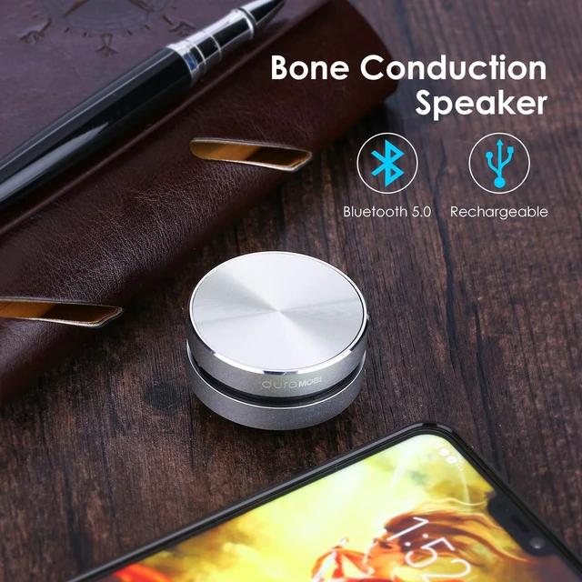 Alt view image 3 of 7 - Bone Conduction Speaker, True Wireless Speakers Mini Portable Stereo Sound Creative Speaker Compatible with iPhone, iPad, Samsung, Tablets and More Box