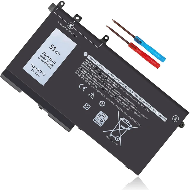 Main image of 51Wh Type 93FTF Battery for Dell Latitude 5580 5480 5280 5590 5490 5491 5290 5288 5488 5495 5591 E5580 E5480 E5280 E5590 E5490 E5290 E5591 E5491 Precision 15 3520 3530 D4CMT 83XPC 4YFVG 451-BBZT 11.4V