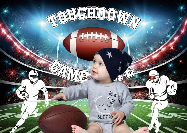 Alt view image 3 of 7 - Football Backdrop for Photography Touch Down Football Party Background 8x6ft Sport Themed Party Decorations Banner, Football Baby Shower Birthday Photo Booth Props