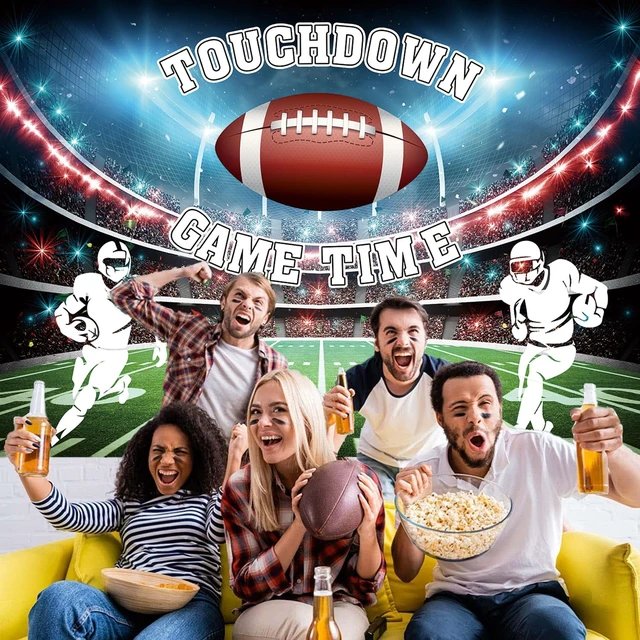 Alt view image 2 of 7 - Football Backdrop for Photography Touch Down Football Party Background 8x6ft Sport Themed Party Decorations Banner, Football Baby Shower Birthday Photo Booth Props