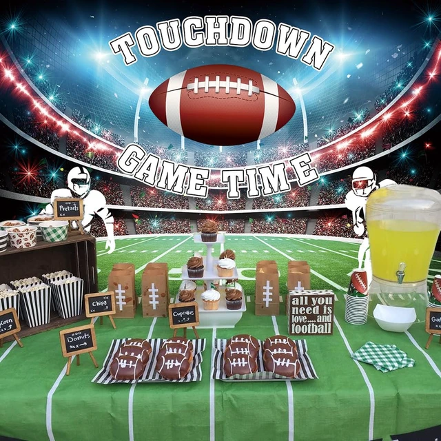 Alt view image 5 of 7 - Football Backdrop for Photography Touch Down Football Party Background 8x6ft Sport Themed Party Decorations Banner, Football Baby Shower Birthday Photo Booth Props