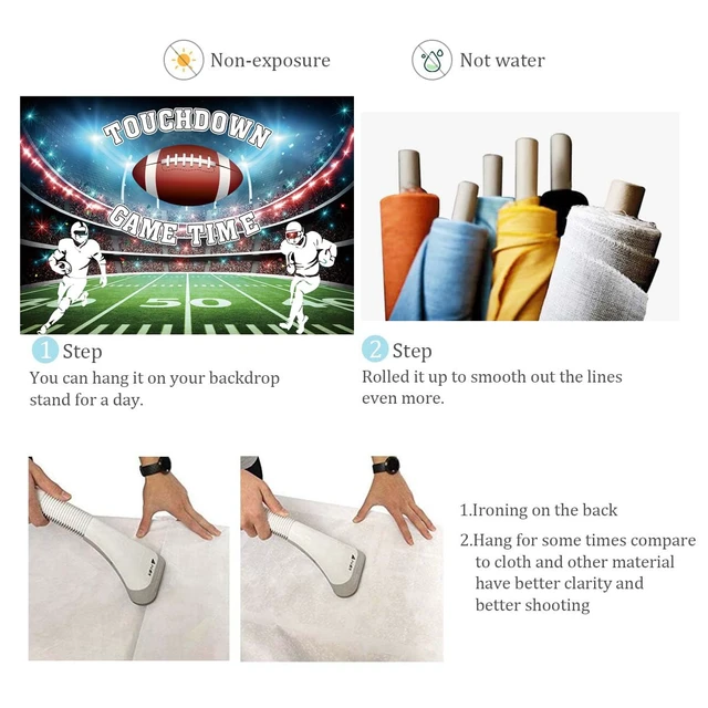 Alt view image 7 of 7 - Football Backdrop for Photography Touch Down Football Party Background 8x6ft Sport Themed Party Decorations Banner, Football Baby Shower Birthday Photo Booth Props