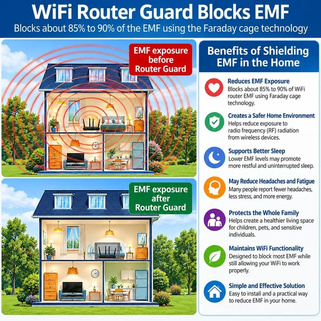 Alt view image 2 of 7 - WiFi Cover Guard - Faraday cage for EMF WiFi emit