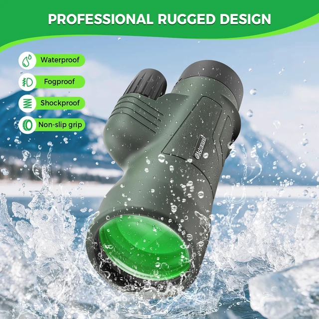 Alt view image 6 of 7 - Monocular Telescope 12x50 BAK4 High Powered Monoculars for Adult Compact Portable Waterproof Monocular with Hand Strap, Lightweight Handheld Pocket Telescope, Bird Watching Hunting Camping