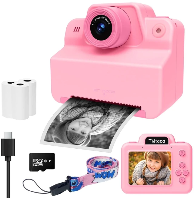 Main image of Kids Camera Instant Print Camera for Kids, Toddler Instant Camera for 3 4 5 6 7 8 9 10 Year Old Girls Christmas Birthday Gifts, Portable Kid Child Digital Travel Camera Toy for Girl Boy Age 3-12
