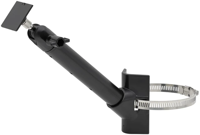 Main image of Solar Panel Pole Mount, Black Universal 1/4-20 threaded bracket, fits 1.5-12 diameter poles, compatible with Ring/Eufy/Arlo/Wyze solar panels & more