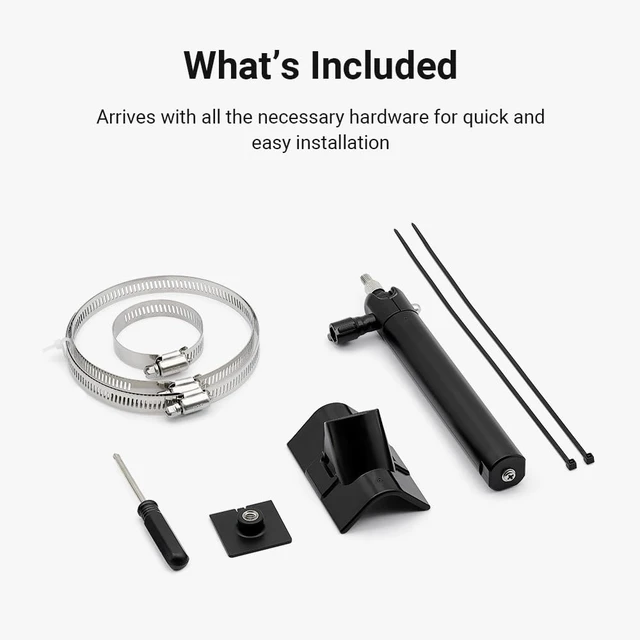 Alt view image 6 of 6 - Solar Panel Pole Mount, Black Universal 1/4-20 threaded bracket, fits 1.5-12 diameter poles, compatible with Ring/Eufy/Arlo/Wyze solar panels & more