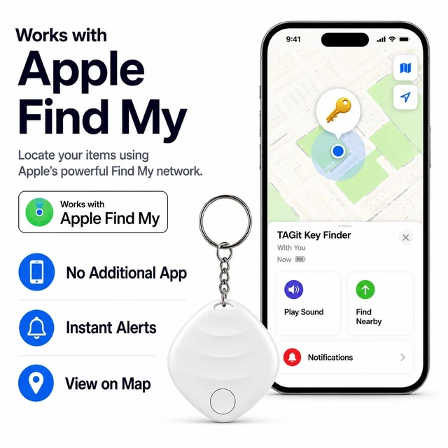 Alt view image 2 of 7 - Key Finder and Locator (4 Pack), Key Tracker Tag, Apple MFi Certified, Works with Apple Find My App (iOS Only), Item Finder for Keys, Car Keys, Keychain, Wallet, Luggage, Pets and Backpacks