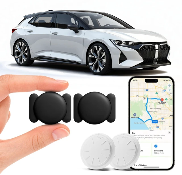 Main image of GPS Tracker for Vehicles, 2PCS MINI Tracker Device for Vehicles, Real Time Magnetic Car Tracker, Work with Find My (iOS Only), No Monthly Fee Car Tracker Device Hidden for Cars Kids Dogs, Waterproof