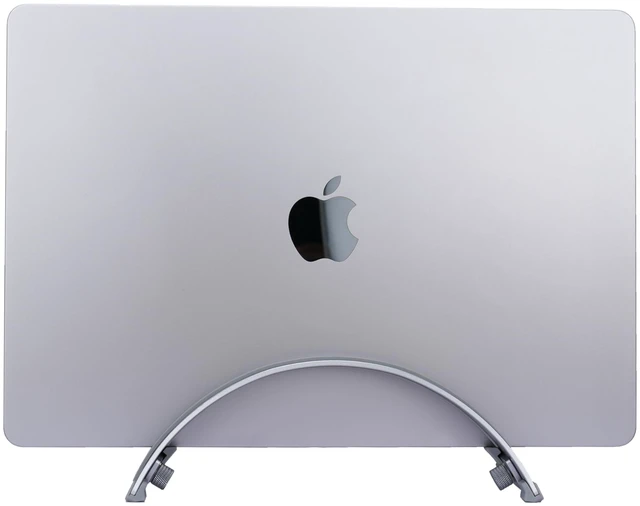 Alt view image 3 of 7 - Adjustable Vertical Laptop Stand - 6061 Aluminum, CNC Precision, Anodized Finish, Fits All Laptops Including 17-inch, Ventilated Design, Anti-Slip Silicone Pads, ARC Shaped Stands
