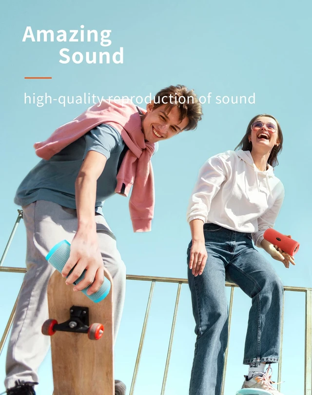 Alt view image 5 of 7 - Portable Bluetooth Speaker, Waterproof Wireless Shower Speakers with Good Bass, IPX7 Floating, 5000mAh, TF Card, Loud Sound for Beach, Pool, Kayak Accessories, Gifts for Women, Girl-Sky Blue