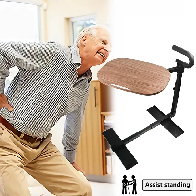 Alt view image 6 of 7 - Adjustable Swivel Tray Table for Recliner, 360° Rotating TV Tray Table Support Handle, Built-in Cup Holder & Metal Pen Holder, Height Adjustable Overbed Side Table for Seniors, Sofa, Eating, Working