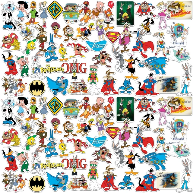 Main image of WB 100 Looney Tunes Mashup 200 Sticker Pack Waterproof Vinyl Decals Officially Licensed Looney Tunes Stickers Great for Water Bottles, Skateboards, Luggage, Laptops, Bumpers & Cars