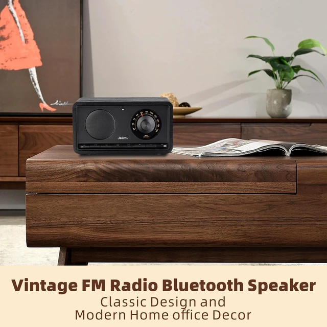 Alt view image 2 of 7 - Vintage FM Radio Bluetooth Speaker for Home Kittchen Office Decor Excellent Sound, Good Reception, Compact size, Retro Bluetooth Radio, Build in 2600Mah rechargeable battery