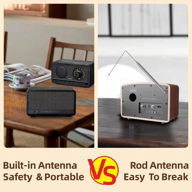 Alt view image 4 of 7 - Vintage FM Radio Bluetooth Speaker for Home Kittchen Office Decor Excellent Sound, Good Reception, Compact size, Retro Bluetooth Radio, Build in 2600Mah rechargeable battery