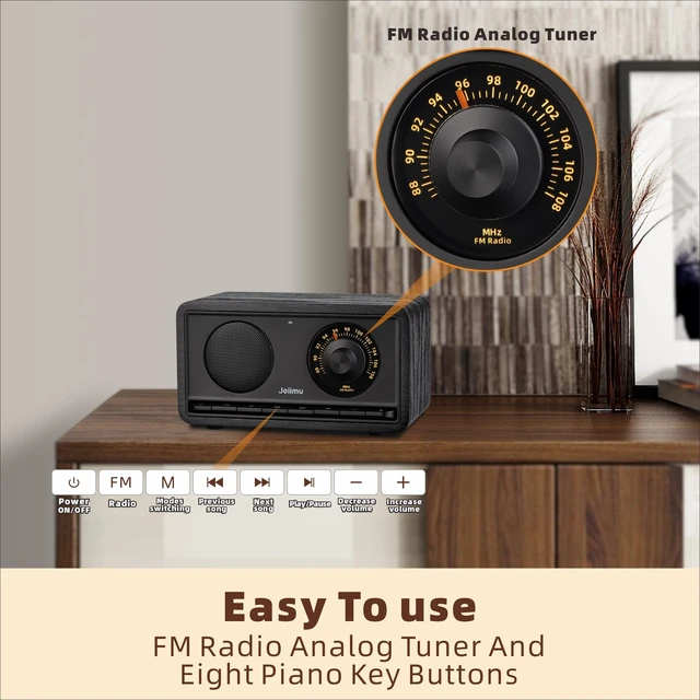 Alt view image 5 of 7 - Vintage FM Radio Bluetooth Speaker for Home Kittchen Office Decor Excellent Sound, Good Reception, Compact size, Retro Bluetooth Radio, Build in 2600Mah rechargeable battery