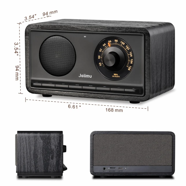 Alt view image 7 of 7 - Vintage FM Radio Bluetooth Speaker for Home Kittchen Office Decor Excellent Sound, Good Reception, Compact size, Retro Bluetooth Radio, Build in 2600Mah rechargeable battery