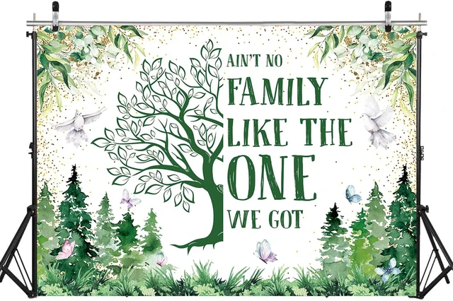 Alt view image 2 of 7 - Family Reunion Banner Backdrop 8x6FT Green Family Tree Reunion Decorations Welcome to Our Family Members Photography Background Welcome Family Gathering Banner Supplies Photo Props
