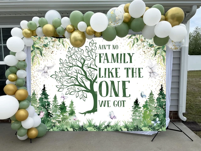 Alt view image 4 of 7 - Family Reunion Banner Backdrop 8x6FT Green Family Tree Reunion Decorations Welcome to Our Family Members Photography Background Welcome Family Gathering Banner Supplies Photo Props